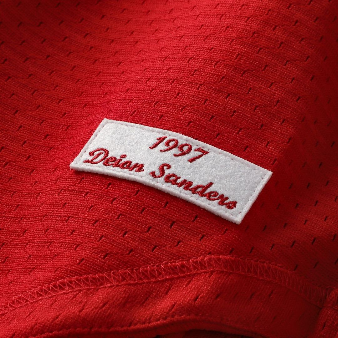 Deion Sanders Cincinnati Reds Cooperstown Mesh Batting Practice Button-Up Jersey - Red