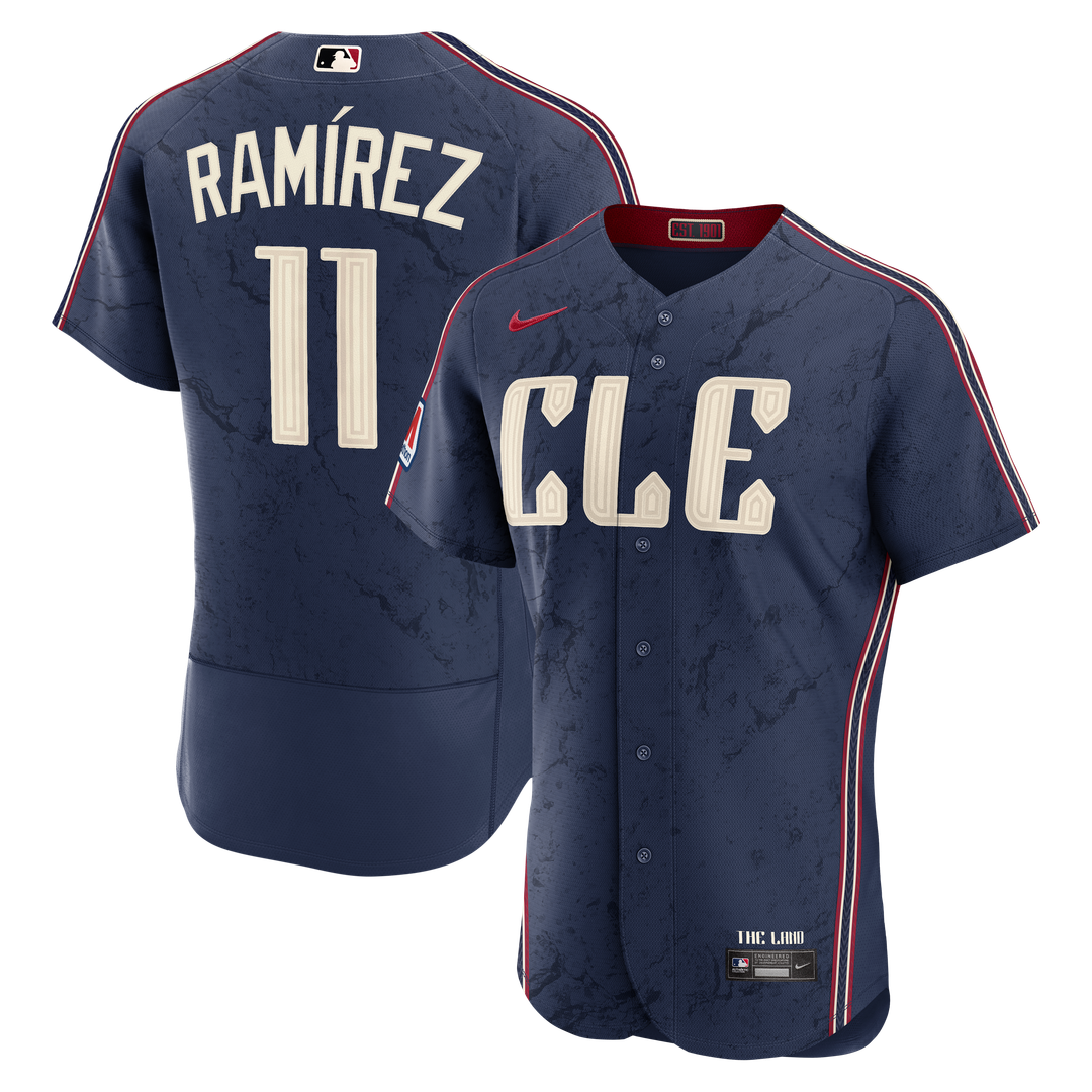 José Ramírez Cleveland Guardians Authentic Sponsor Patch Jersey - Navy