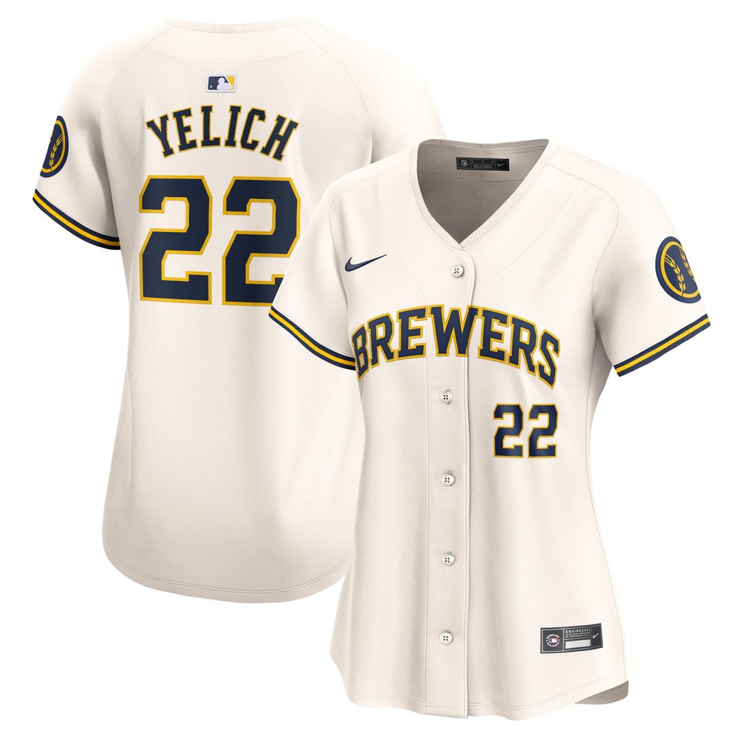 Christian Yelich Milwaukee Brewers Women's Home Jersey - Cream