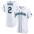 Cole Young Seattle Mariners Home 50th Season Jersey - White