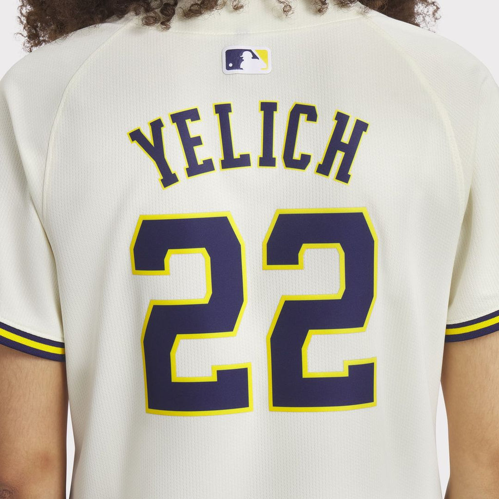 Christian Yelich Milwaukee Brewers Women's Home Jersey - Cream