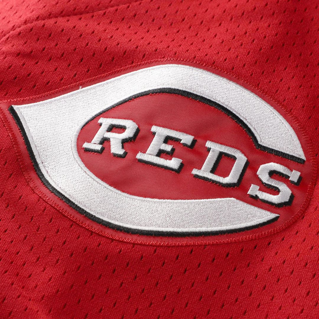 Barry Larkin Cincinnati Reds Mesh Batting Practice Button-Up Jersey - Black