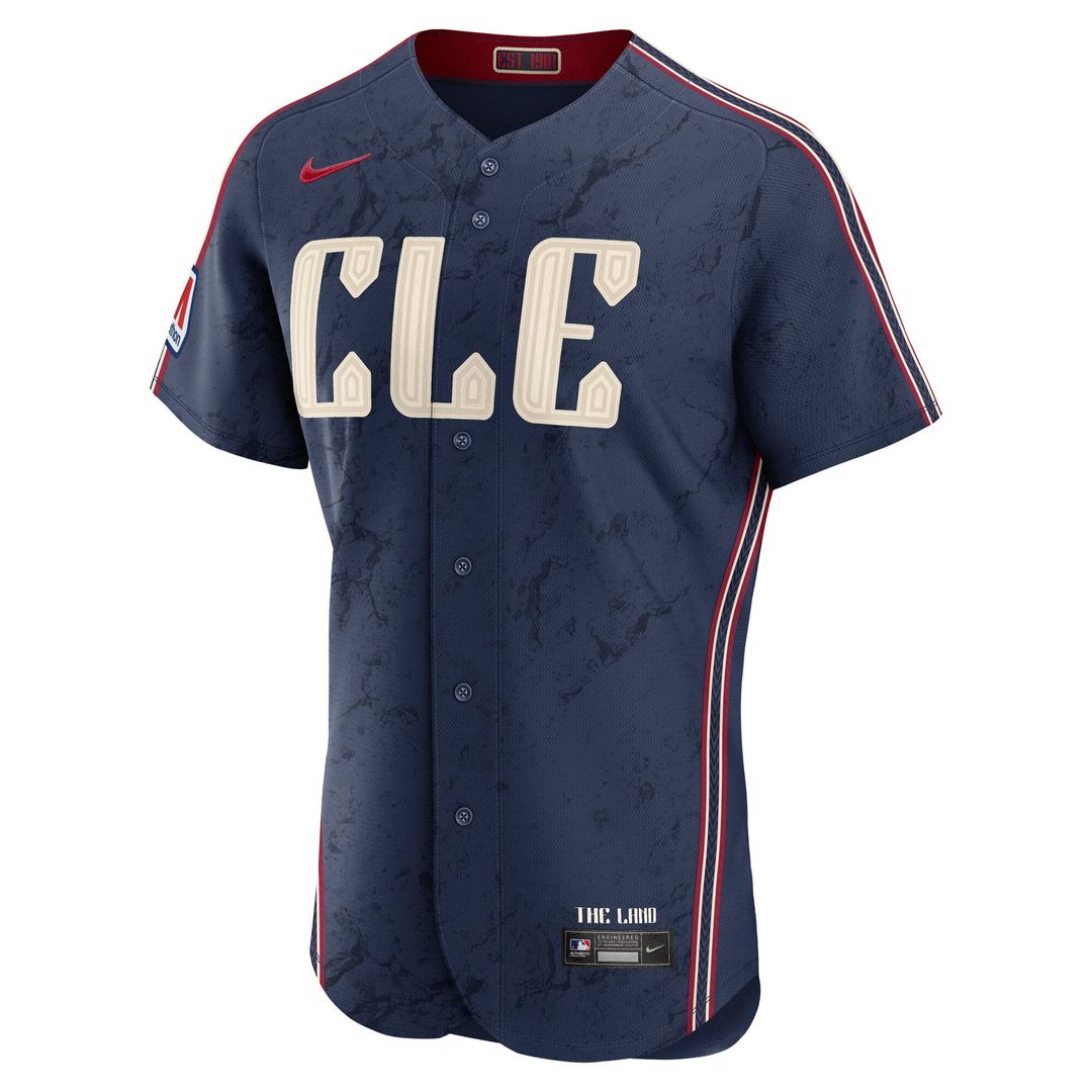 Cleveland Guardians Authentic Sponsor Patch Jersey - Navy