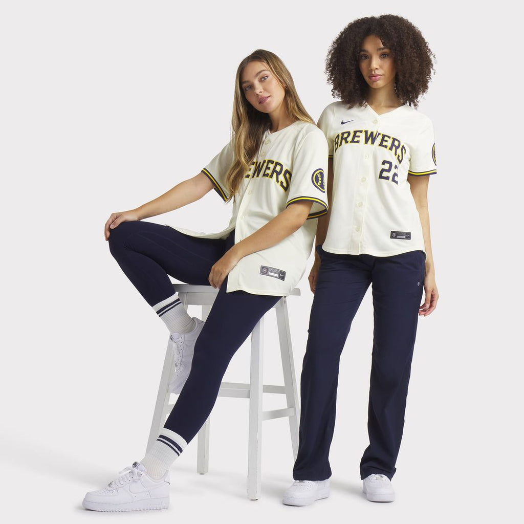 Christian Yelich Milwaukee Brewers Women's Home Jersey - Cream