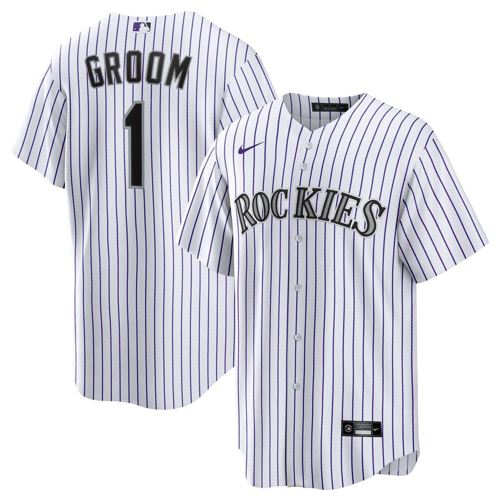 Colorado Rockies #1 Groom Home Jersey - White
