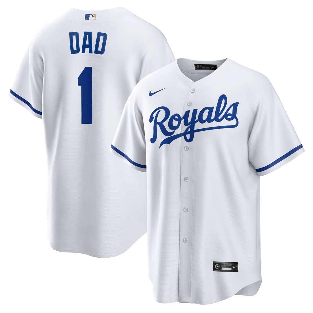 Kansas City Royals #1 Dad Home Jersey - White