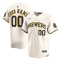 Milwaukee Brewers Home Limited Custom Jersey - Cream