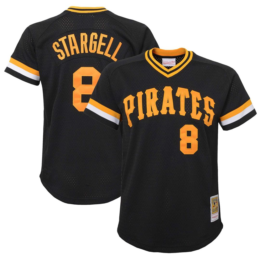 Willie Stargell Pittsburgh Pirates Youth Mesh Jersey - Black