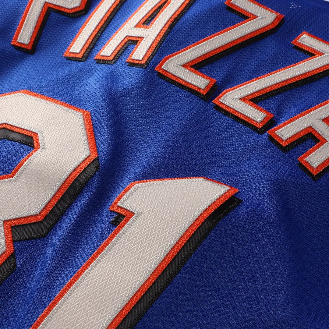 Mike Piazza New York Mets Mesh Batting Practice Button-Up Jersey - Orange