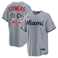Fourth of July Miami Marlins Kyle Stowers Gray USA 250 Jersey