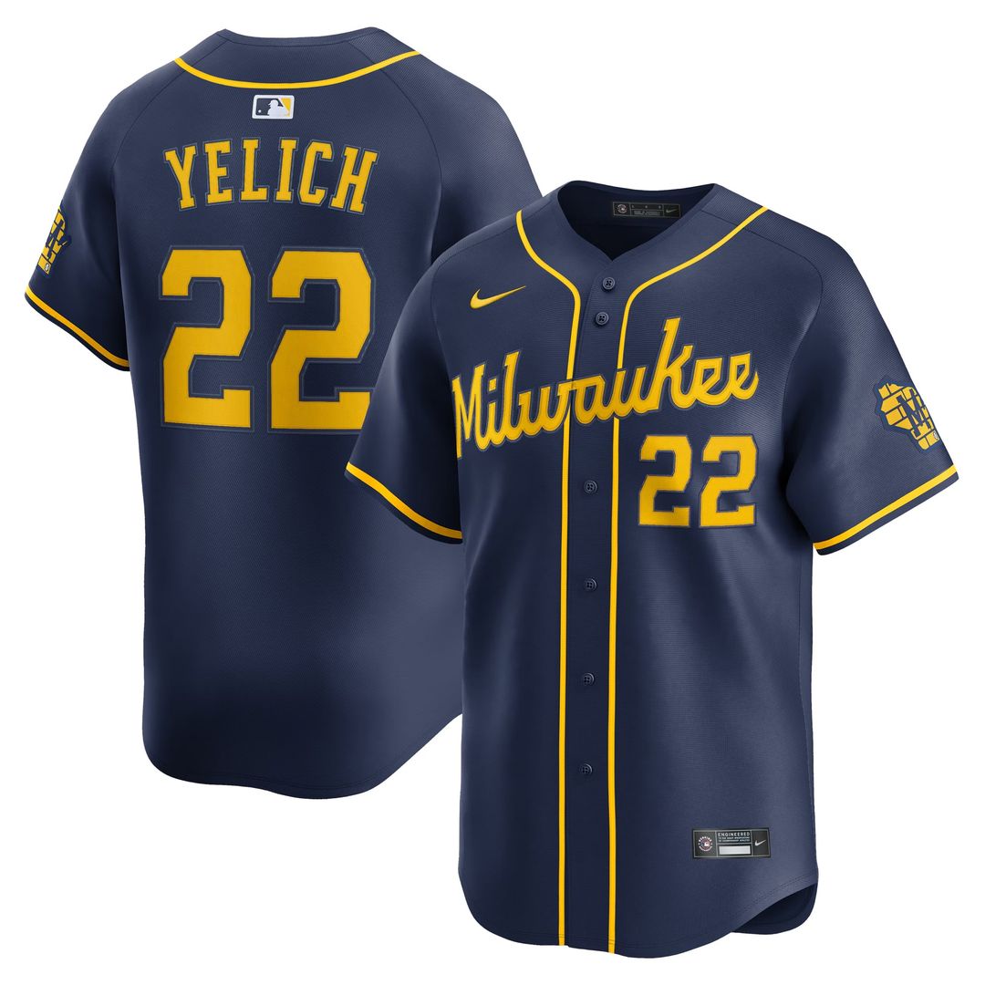Christian Yelich Milwaukee Brewers Alternate Jersey - Navy