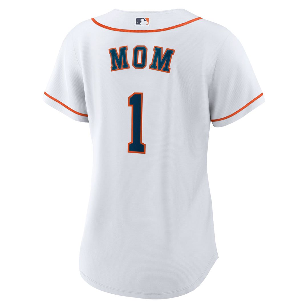 Houston Astros Women's #1 Mom Home Jersey - White