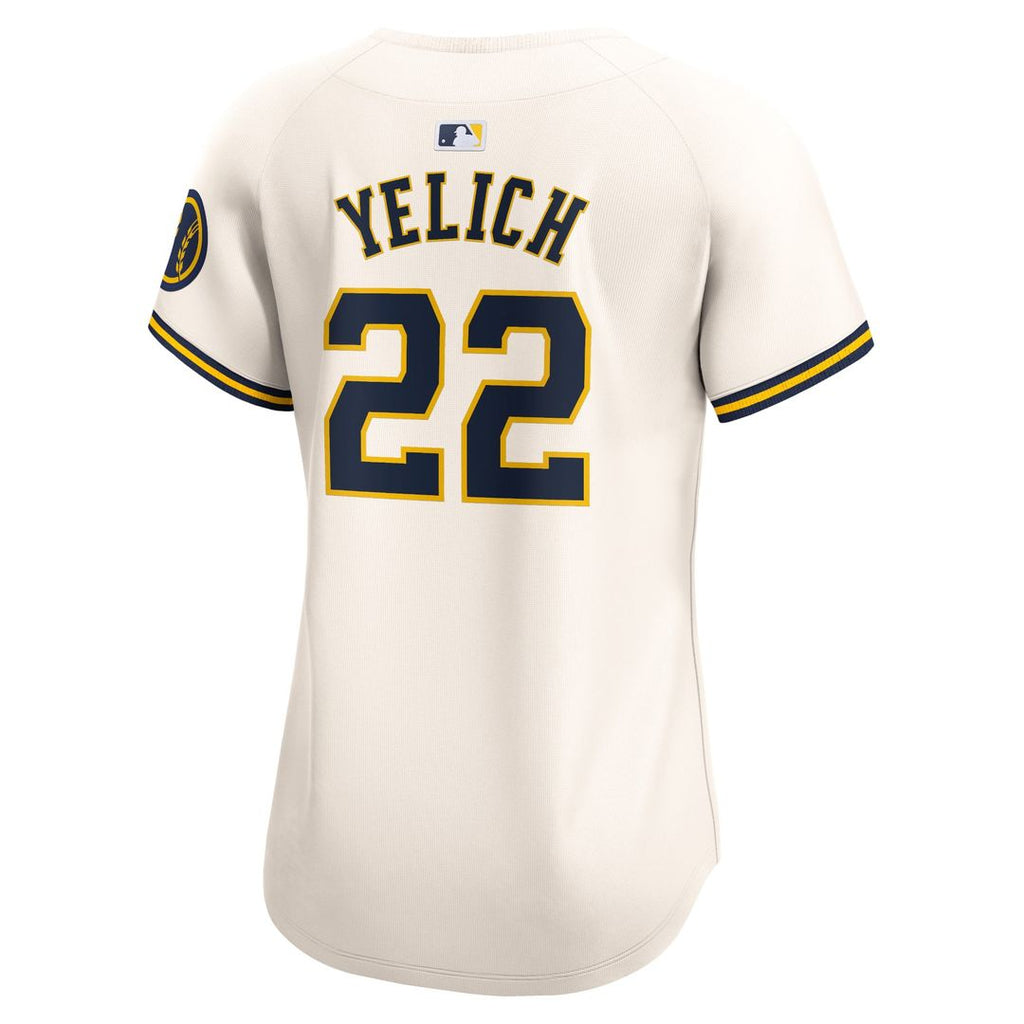 Christian Yelich Milwaukee Brewers Women's Home Jersey - Cream