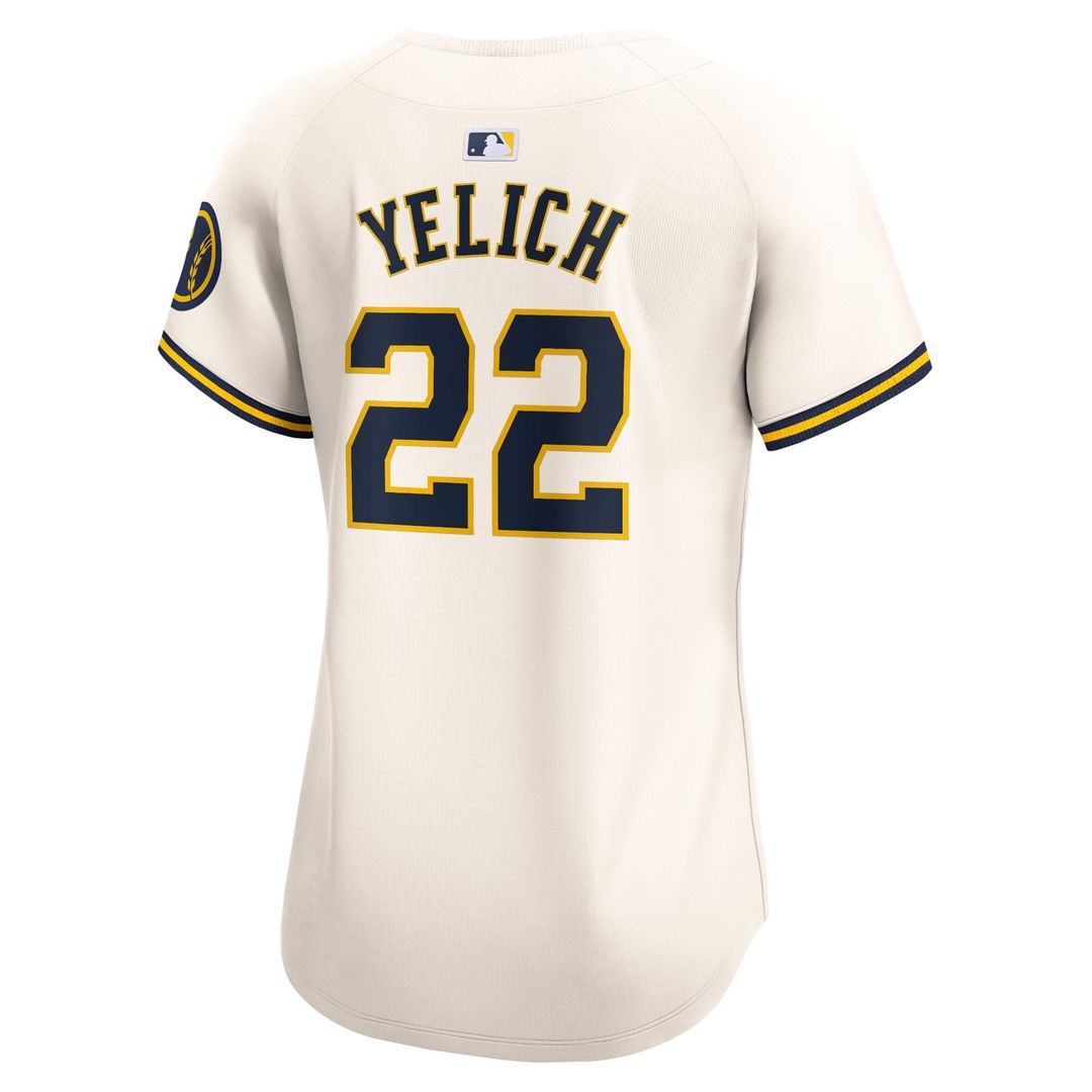 Christian Yelich Milwaukee Brewers Women's Home Jersey - Cream