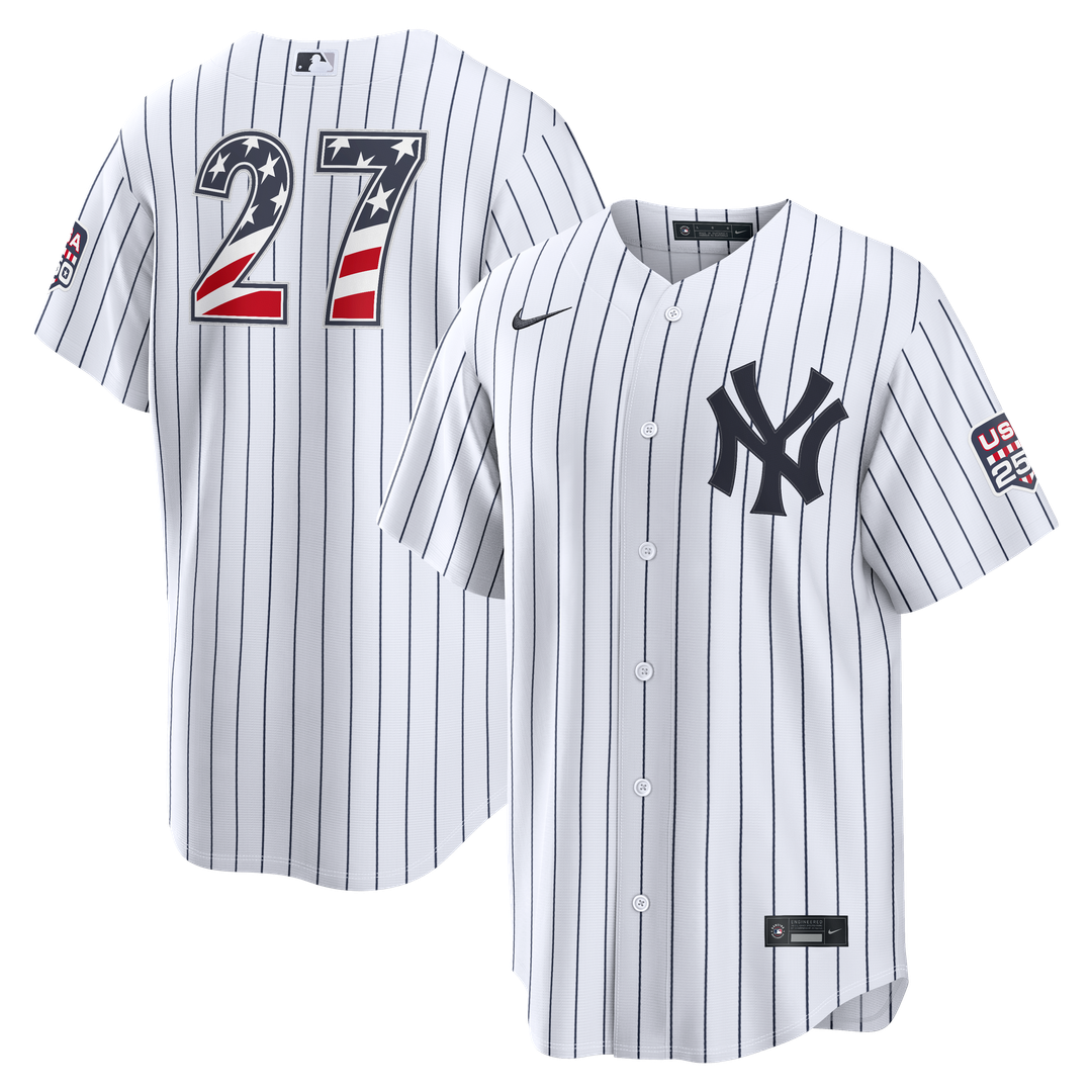 Fourth of July New York Yankees Giancarlo Stanton White USA 250 Jersey