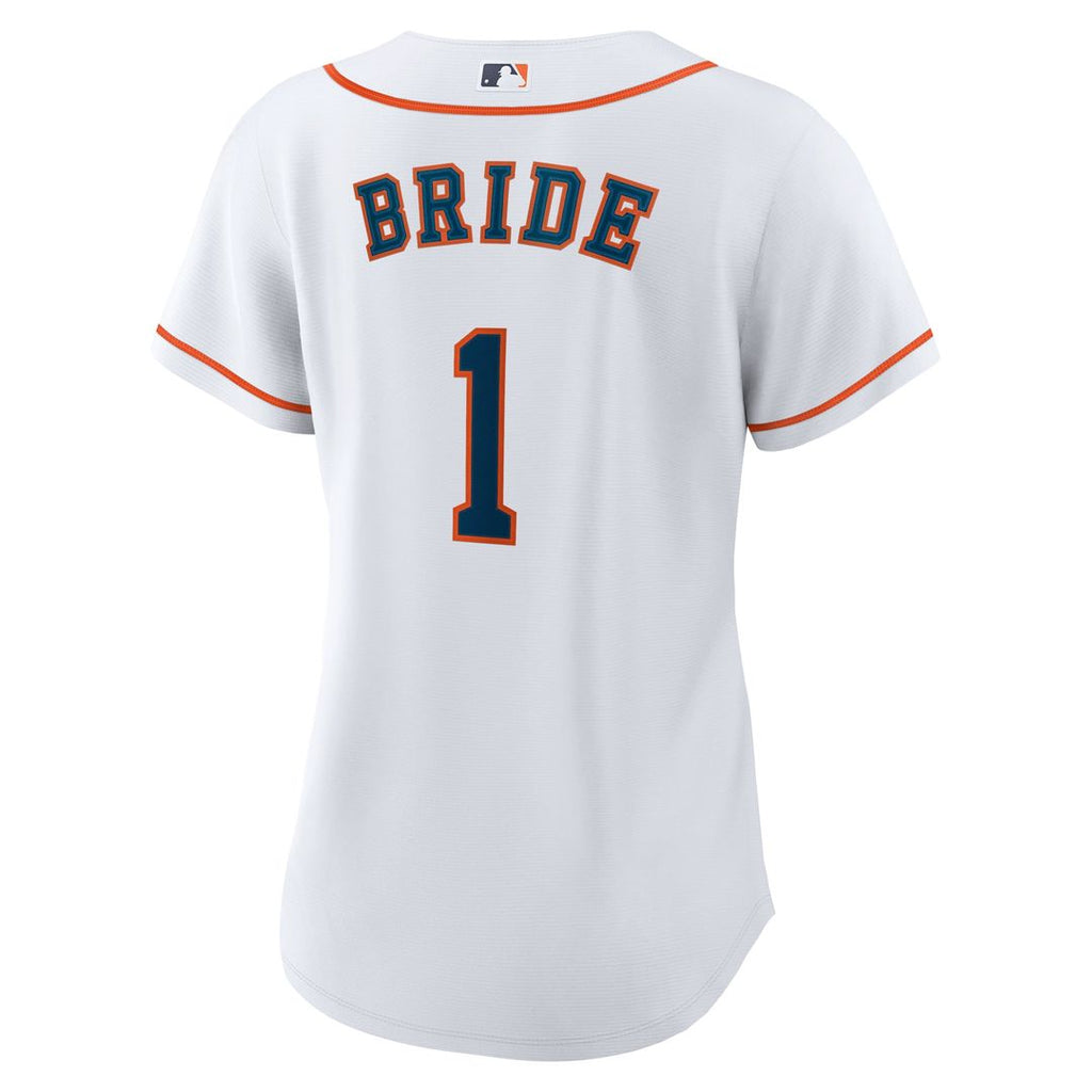 Houston Astros Women's #1 Bride Home Jersey - White