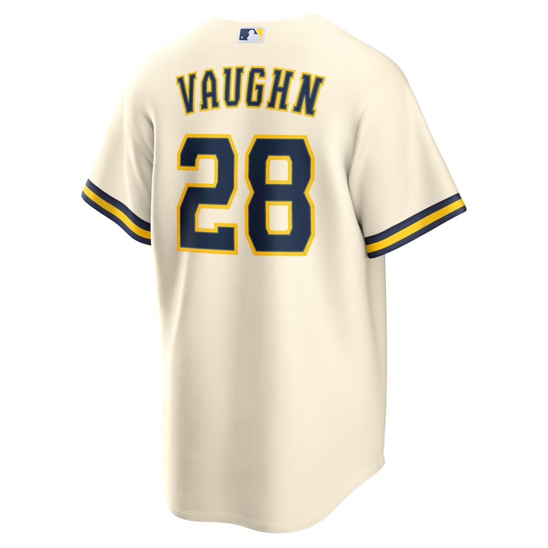 Andrew Vaughn Milwaukee Brewers Home Jersey - Cream