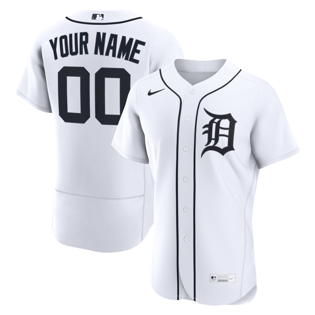 Detroit Tigers Home Authentic Custom Jersey - White