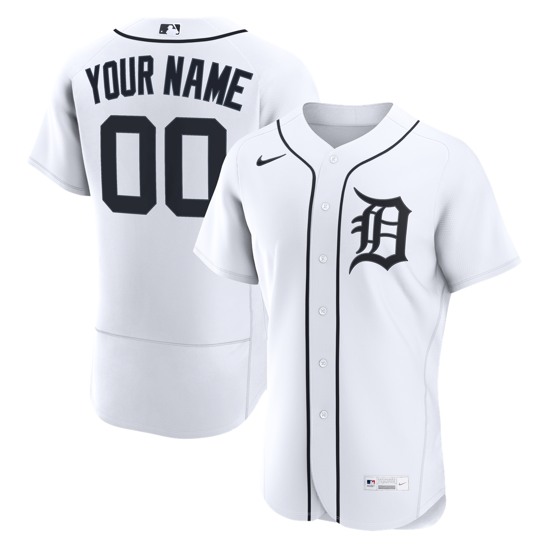 Detroit Tigers Home Authentic Custom Jersey - White