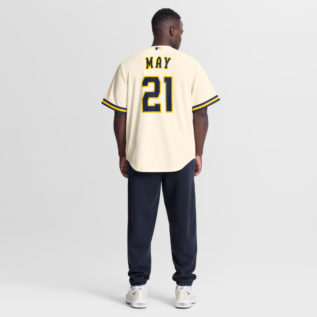 Dustin May Milwaukee Brewers Home Jersey - Cream