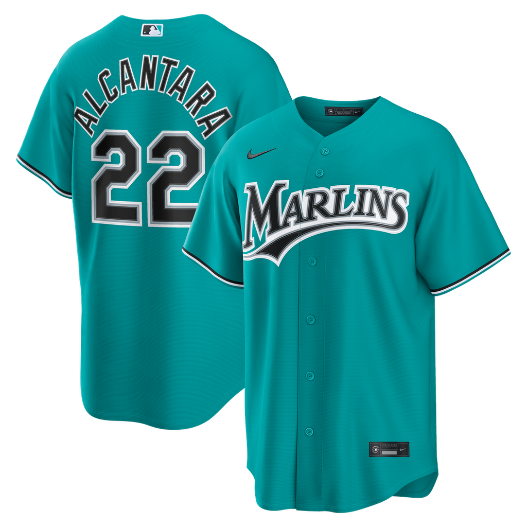 Sandy Alcantara Miami Marlins Alternate Jersey - Teal