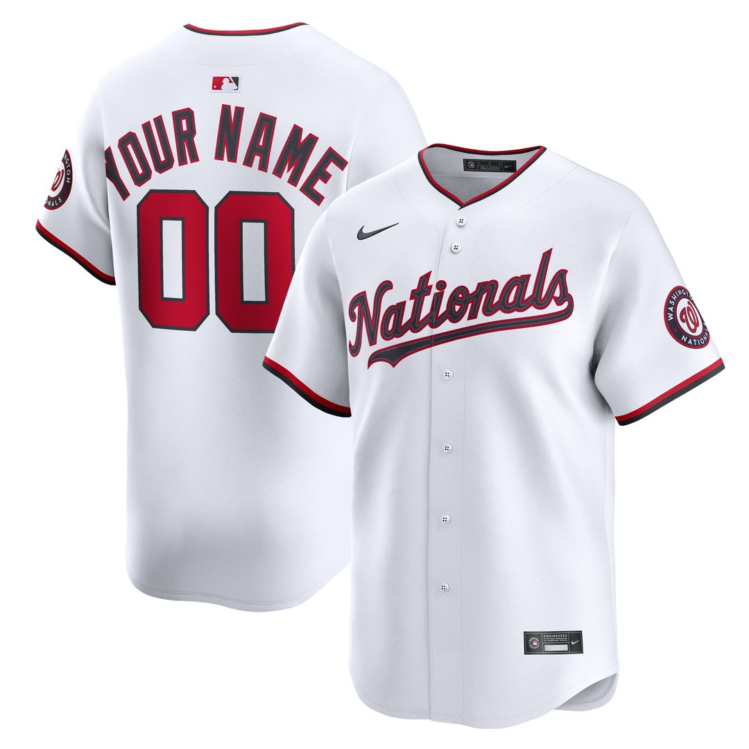 Washington Nationals Home Limited Custom Jersey - White