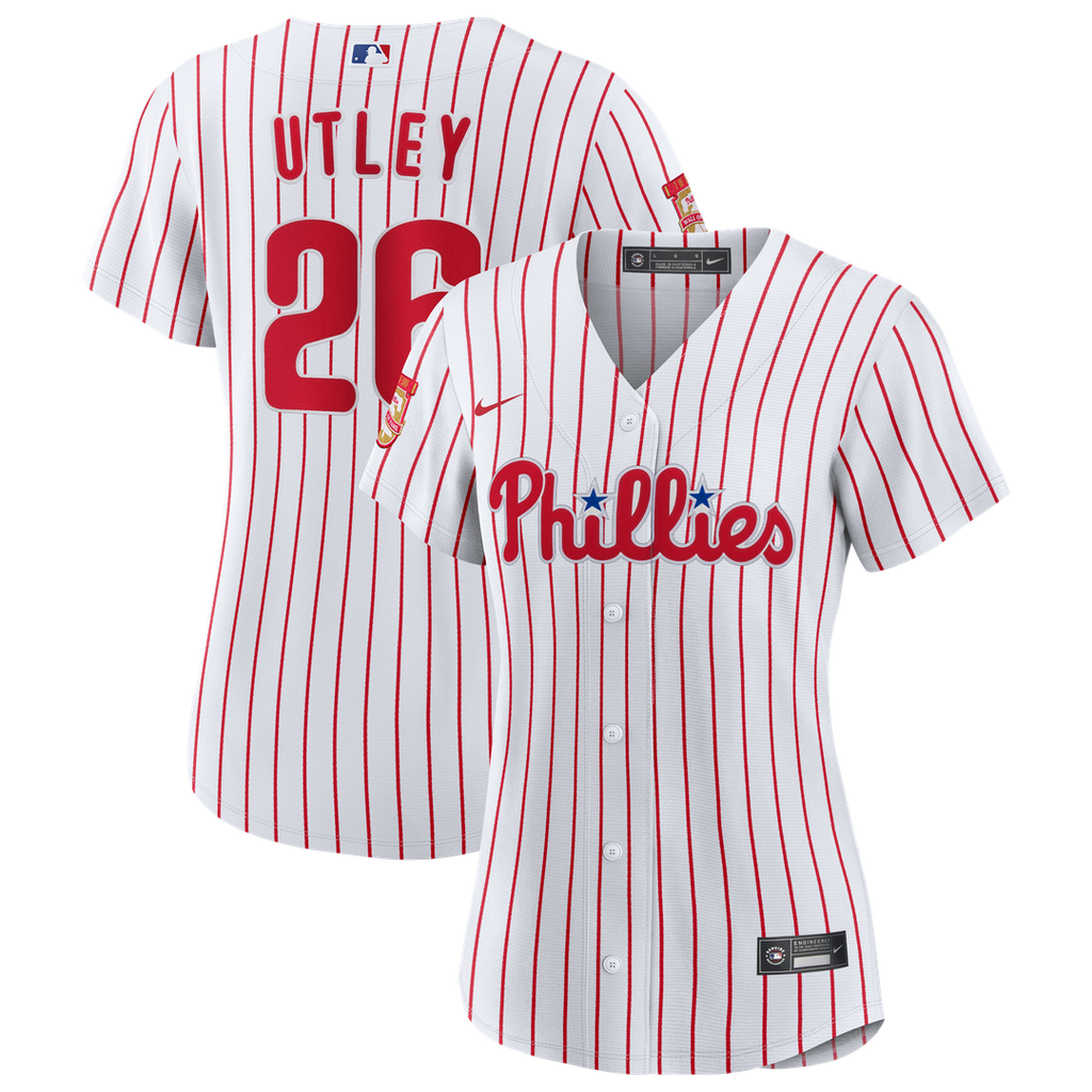 Chase Utley Philadelphia Phillies Women's Home Wall of Fame Patch Limited Edition Jersey - White