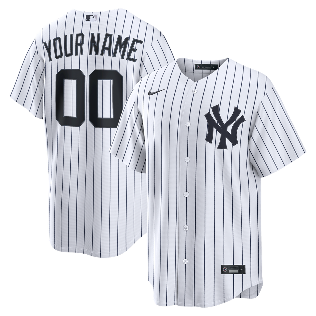 New York Yankees Home Replica Custom Jersey - White