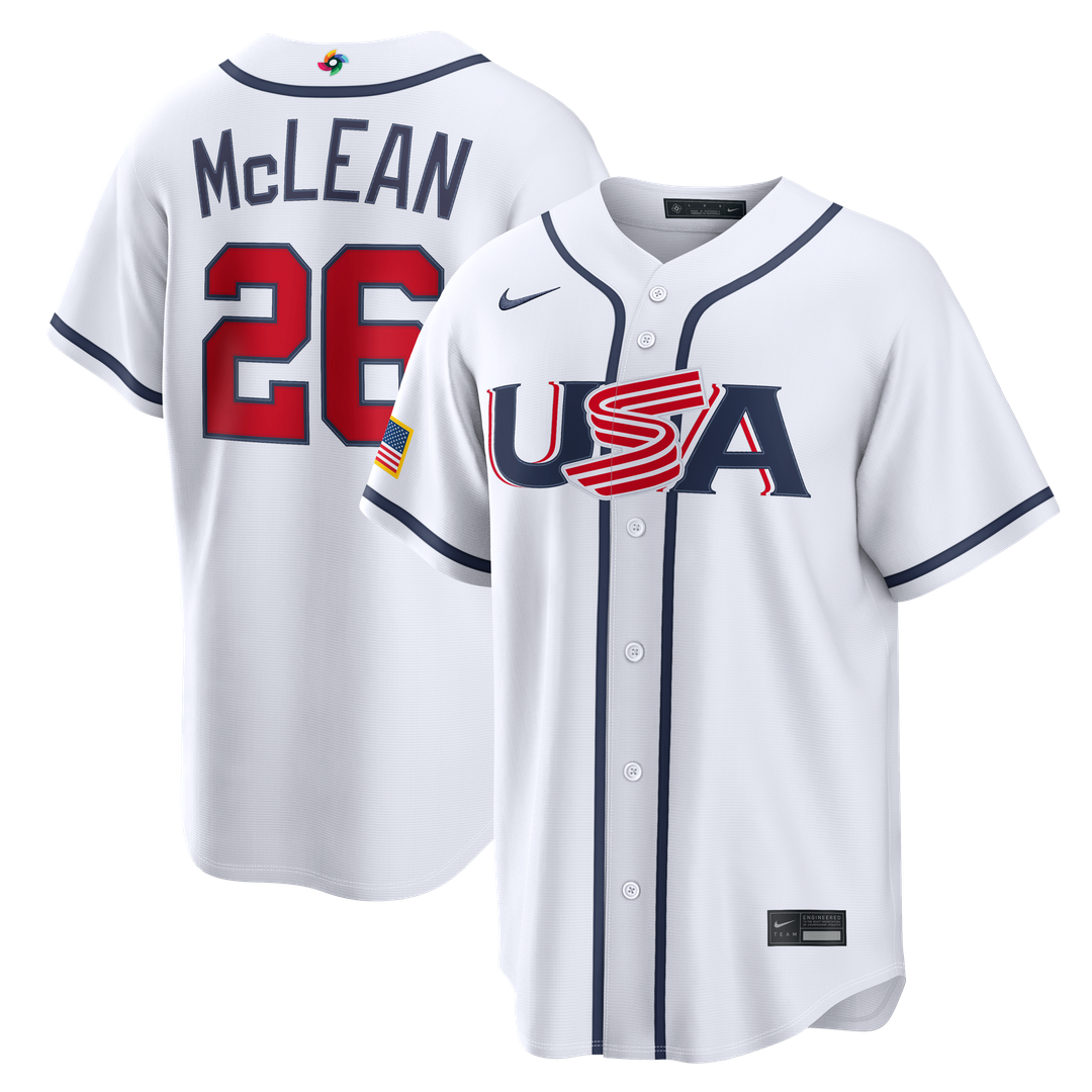 Nolan McLean USA Baseball 2026 World Baseball Classic Home Jersey - White