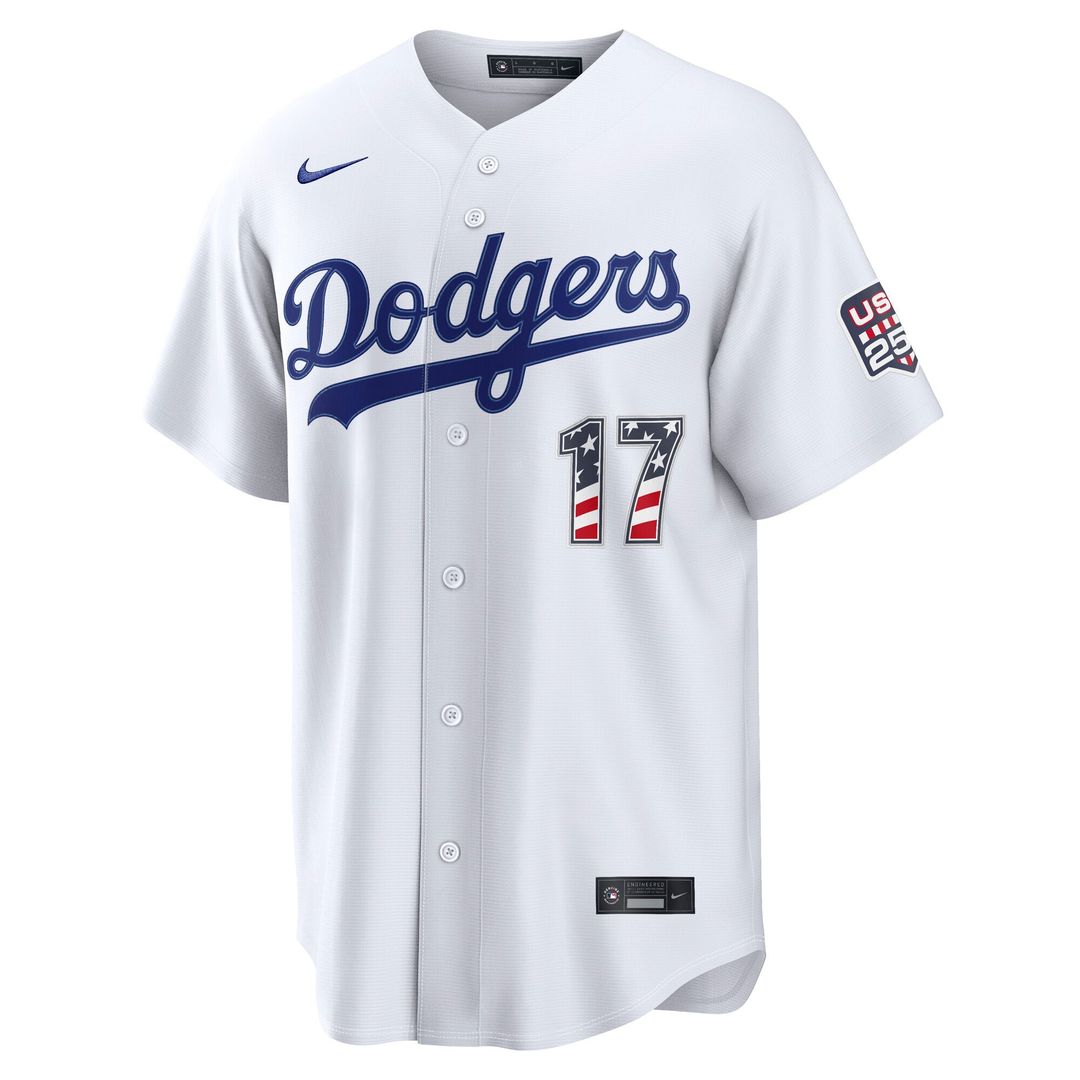 Fourth of July Los Angeles Dodgers Shohei Ohtani White USA 250 Jersey