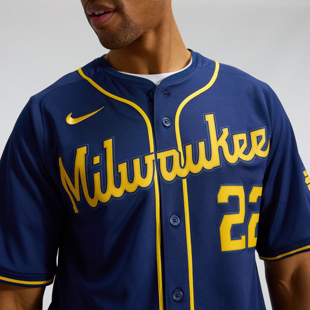 Christian Yelich Milwaukee Brewers Alternate Jersey - Navy