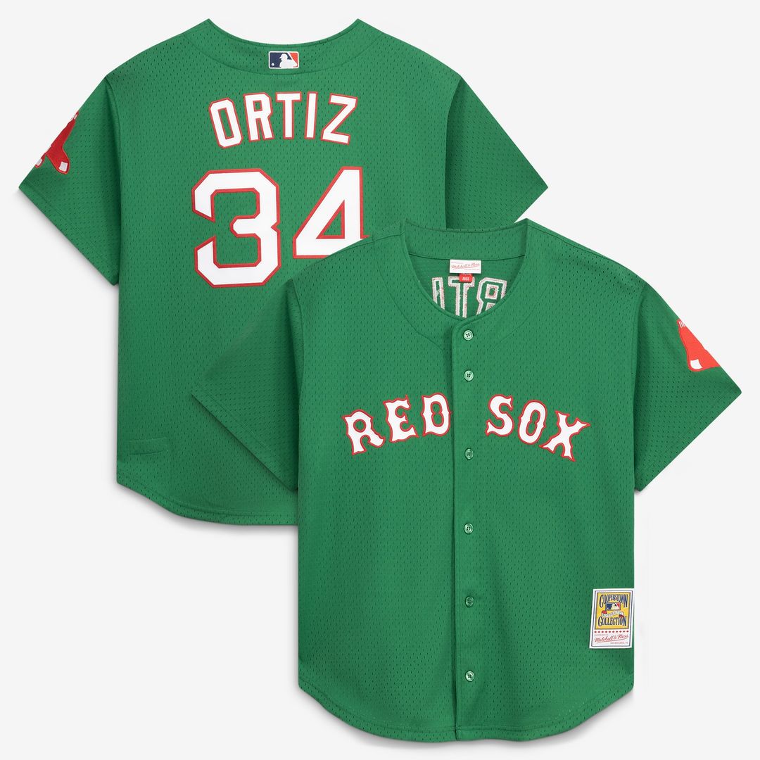David Ortiz Boston Red Sox Mesh Jersey - Kelly Green