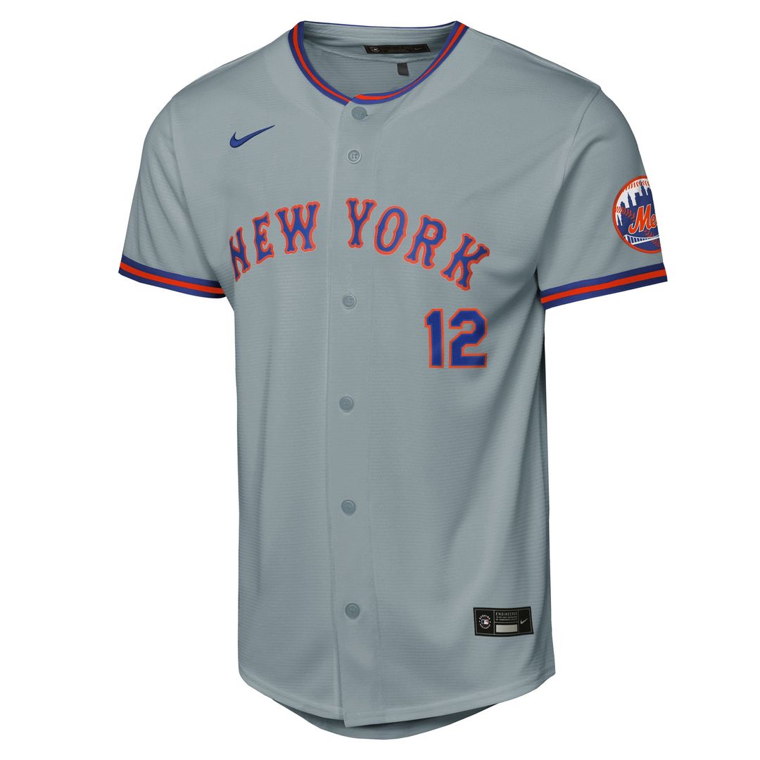 Francisco Lindor New York Mets Youth Road Jersey - Gray