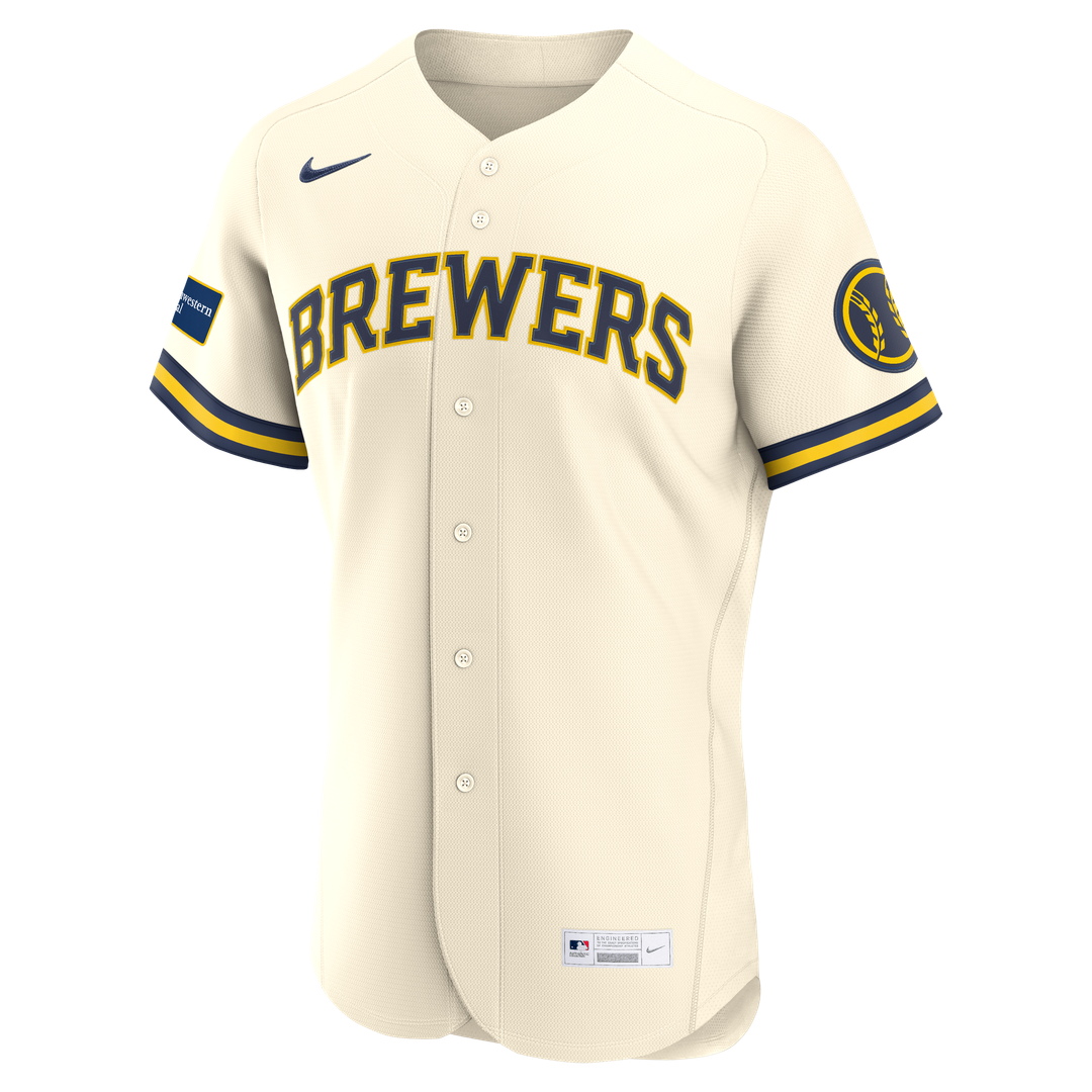Milwaukee Brewers Alternate Sponsor Patch Jersey - White