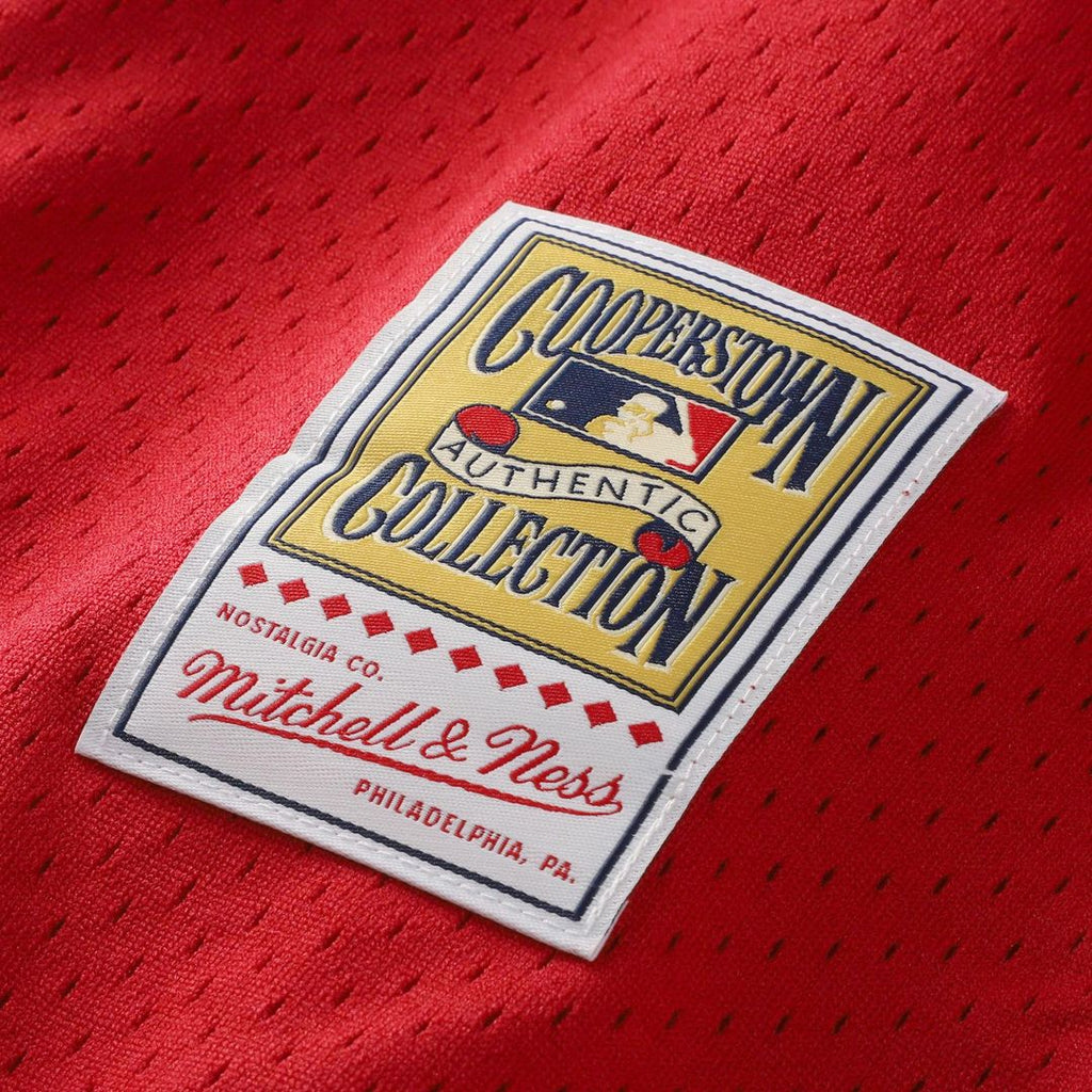 Barry Larkin Cincinnati Reds Mesh Batting Practice Button-Up Jersey - Black