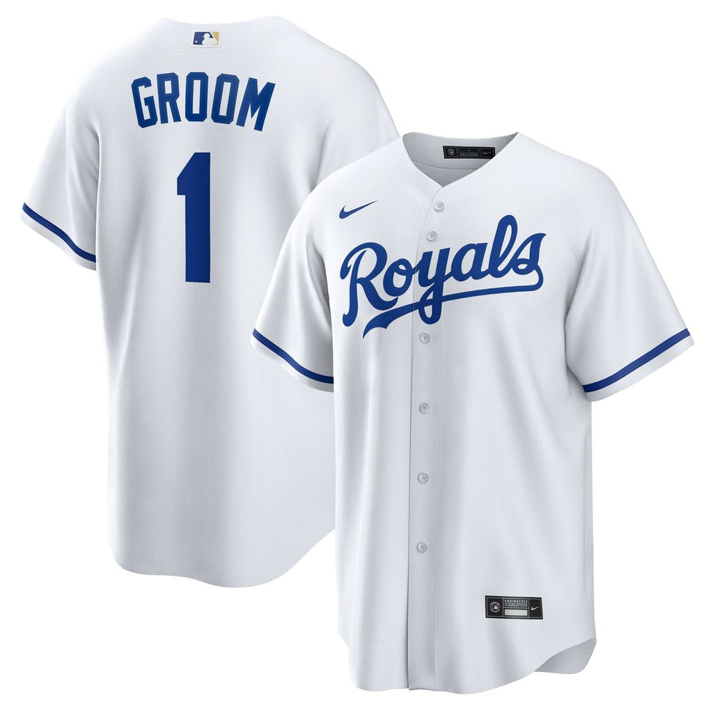 Kansas City Royals #1 Groom Home Jersey - White