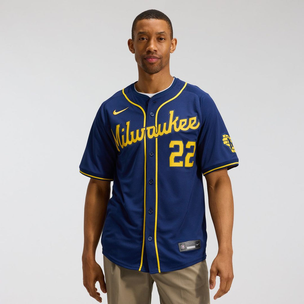 Christian Yelich Milwaukee Brewers Alternate Jersey - Navy