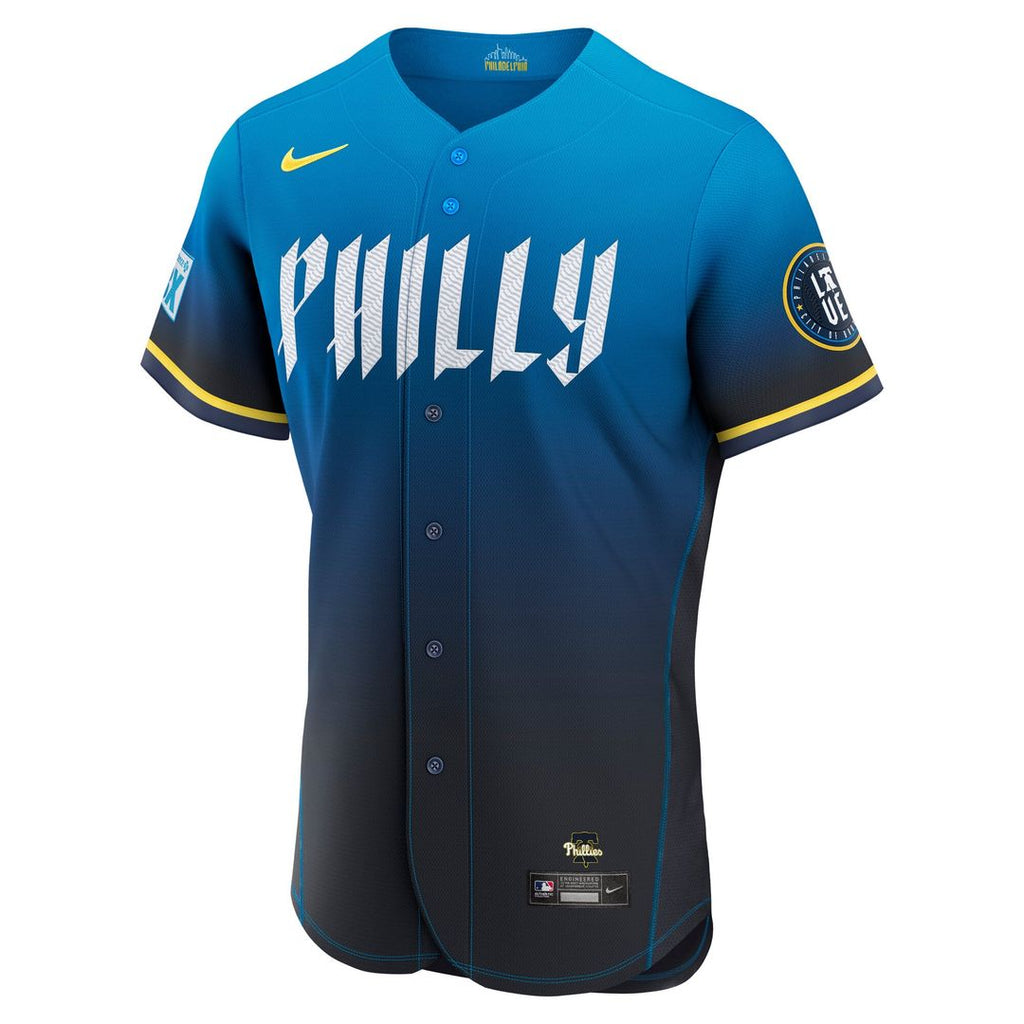 Trea Turner Philadelphia Phillies Authentic Sponsor Patch Jersey - Navy
