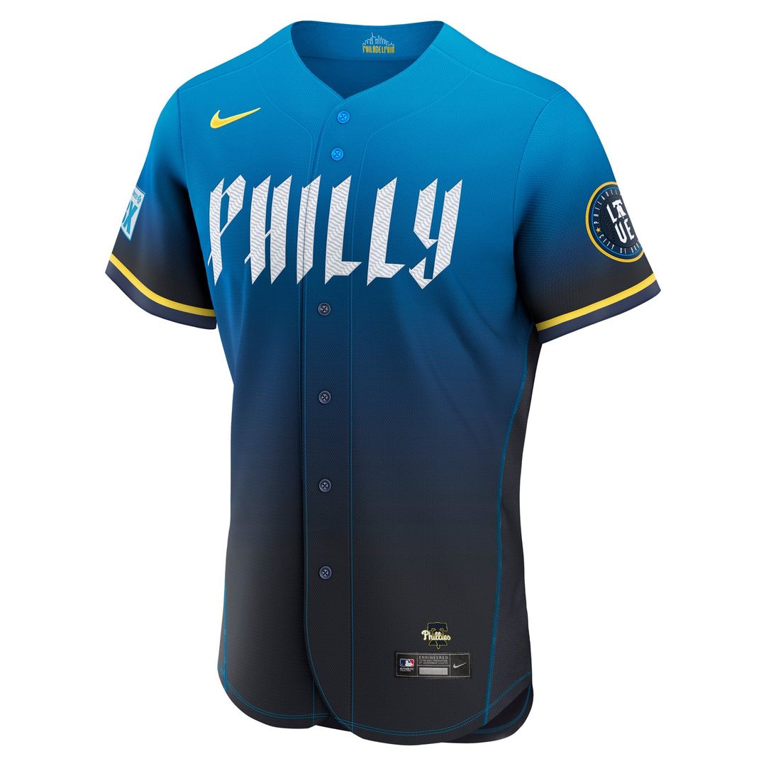 Trea Turner Philadelphia Phillies Authentic Sponsor Patch Jersey - Navy