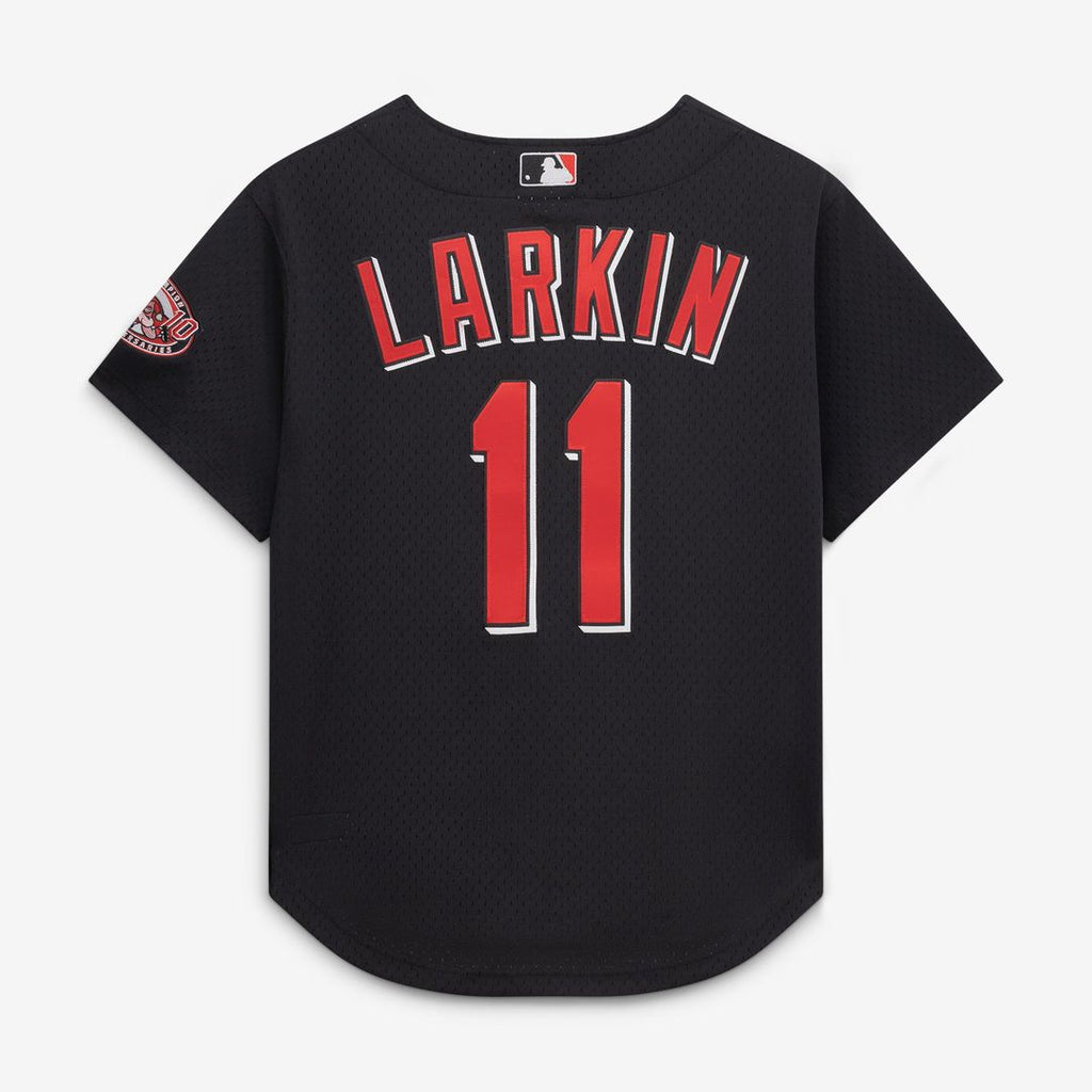Barry Larkin Cincinnati Reds Throwback Cooperstown Mesh Jersey - Red