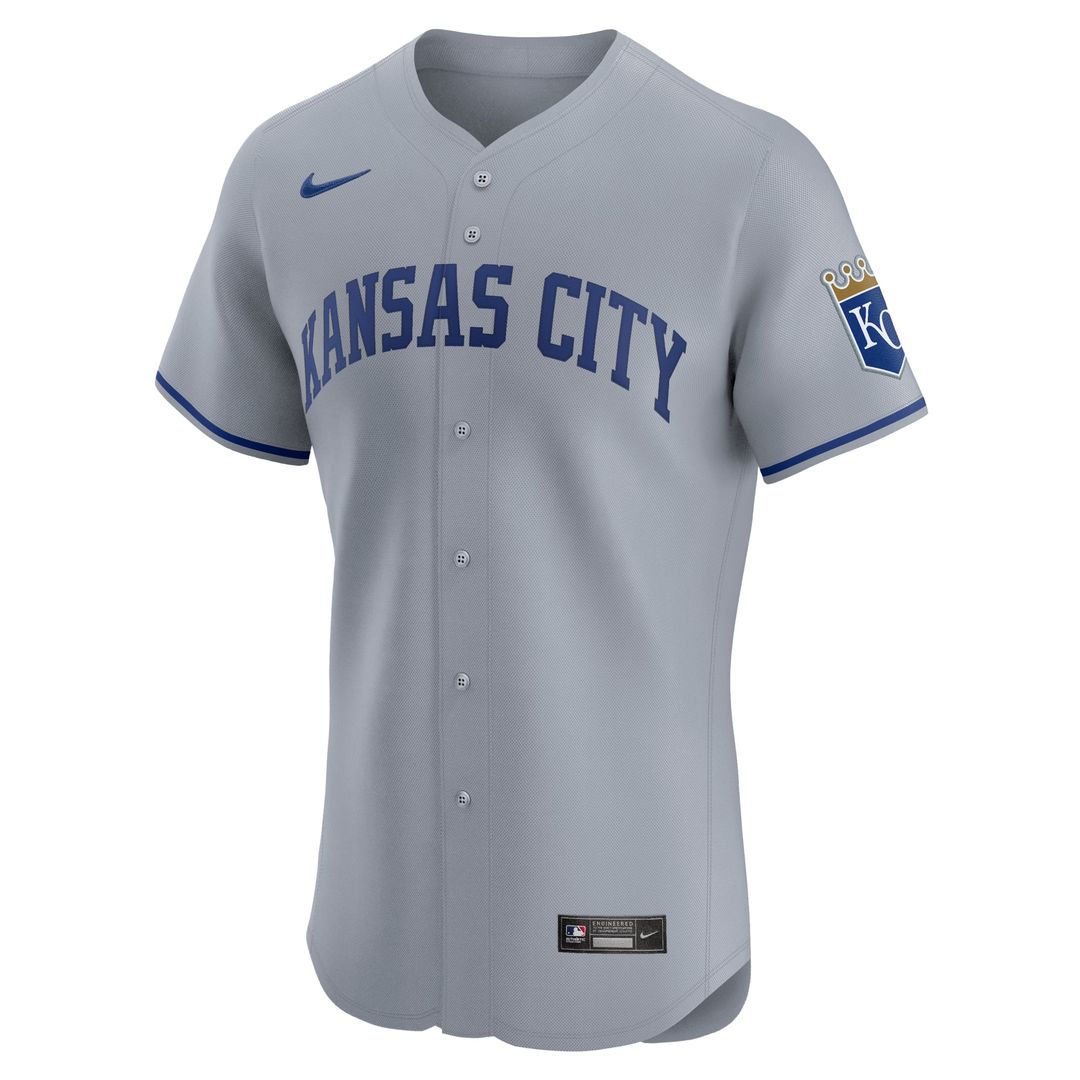 Kansas City Royals Road Elite Patch Jersey - Gray