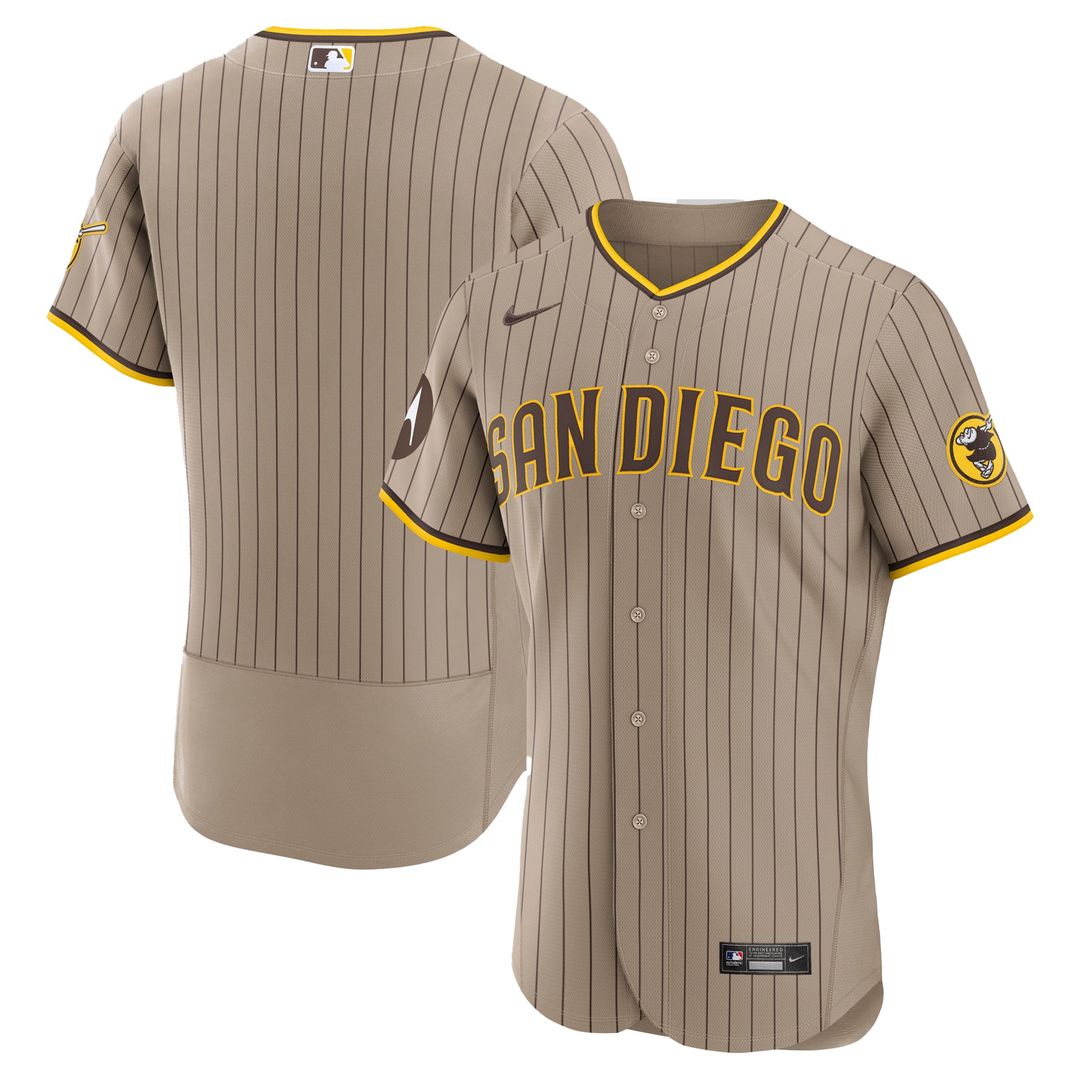 San Diego Padres Road Sponsor Patch Jersey - Brown