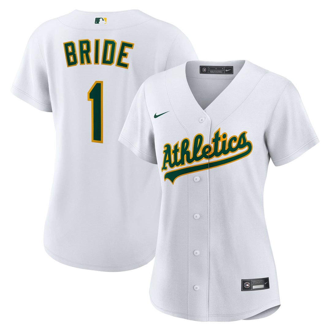 Athletics Women's #1 Bride Home Jersey - White