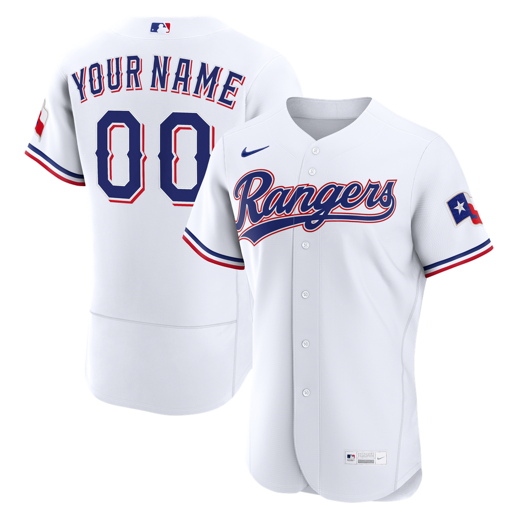 Texas Rangers Home Authentic Custom Jersey - White