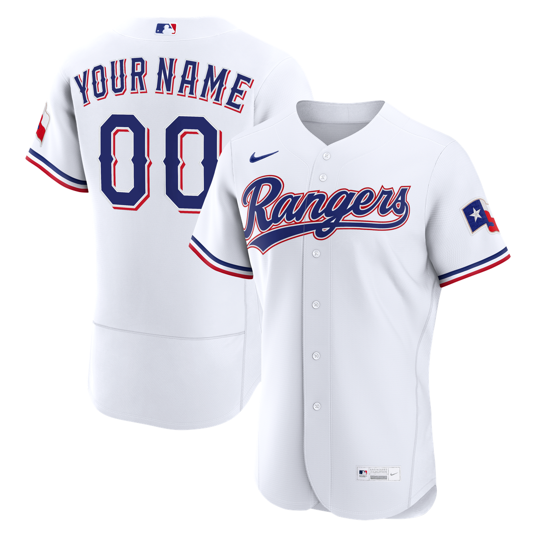 Texas Rangers Home Authentic Custom Jersey - White