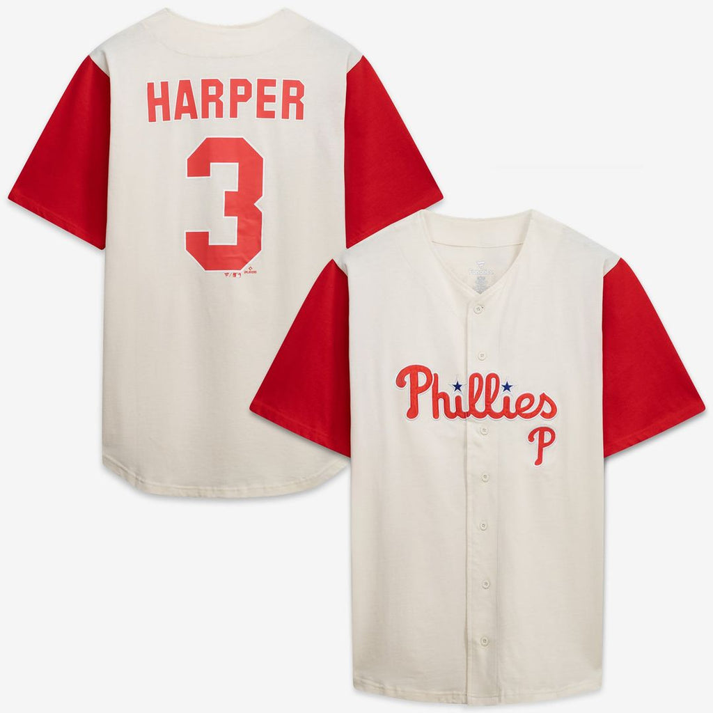 Philadelphia Phillies Big & Tall Two-Color Fashion Jersey - Cream/Red